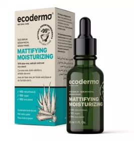 Сыворотка Ecoderma д/лица матир.увл.с алоэ вера, салиц.кисл.и рис.крахмалом 30мл