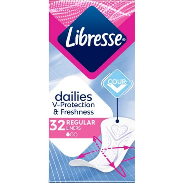 *Прокладки ежедневные Libresse Dailies Fresh Regular №32 *Прокладки ежедневные Libresse Dailies Fresh Regular №32
