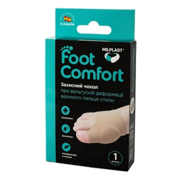 *Чехол захисний Milplast Foot Comfort при вальгусній деформації велик. пальця універс.№1