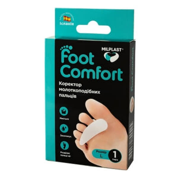 *Коректор Milplast Foot Comfort молоткоподібних пальців р.L, пара