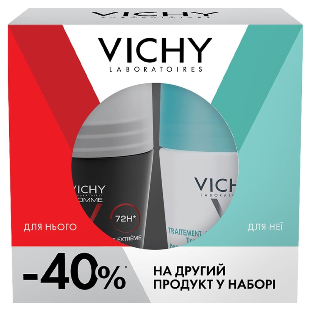 *Промонабір Vichy дезодорантів чоловічий + жіночий 48 годин 2025