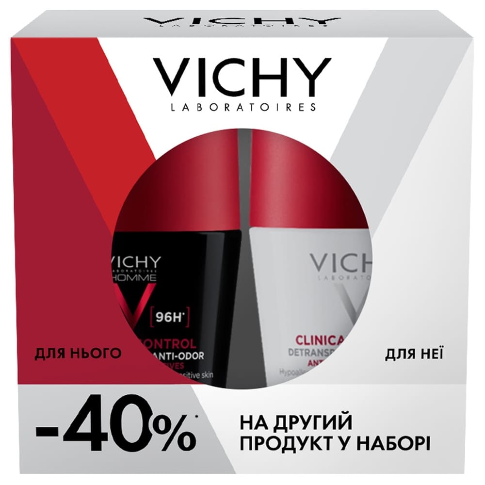 *Промонабір Vichy дезодорантів чоловічий + жіночий 96 годин 2025