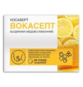 *Вокасепт льодяники мед-лимон №24