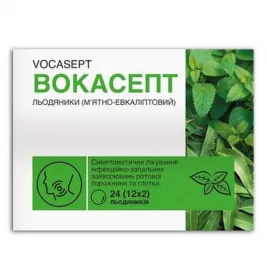 *Вокасепт льодяники м'ята-евкаліпт №24