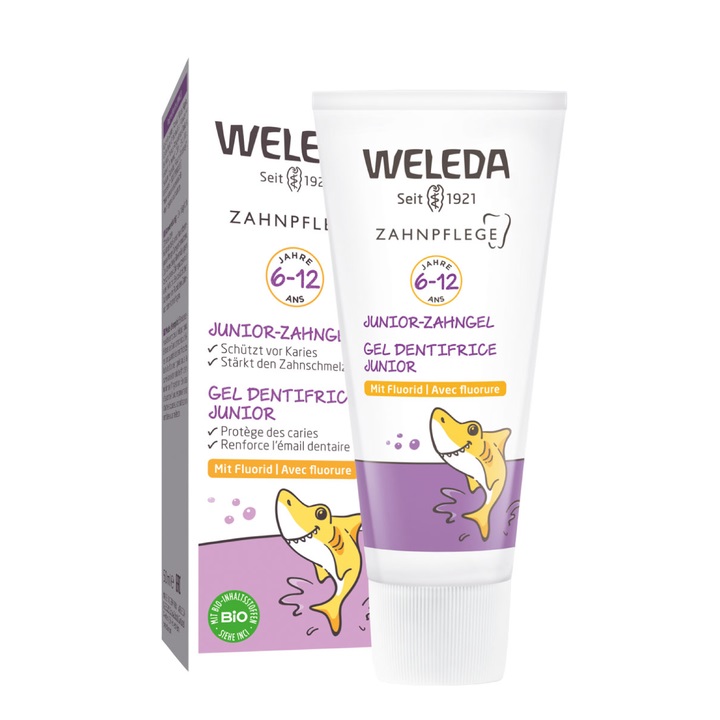 Зубной гель Weleda для детей с фтором JUNIOR 6-12 лет 50мл Зубной гель Weleda для детей с фтором JUNIOR 6-12 лет 50мл