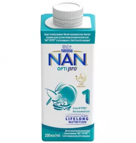 Суміш НАН-1 OPTIPRO з 5 олігосахаридами д/дітей від народження 200мл