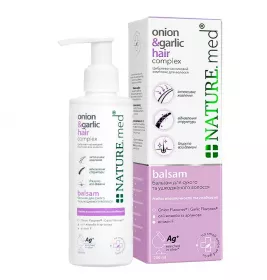 Бальзам «Nature.med. Цибулево-часниковий комплекс для волосся. Для сухого та пошкодженого волосся» 200мл туба