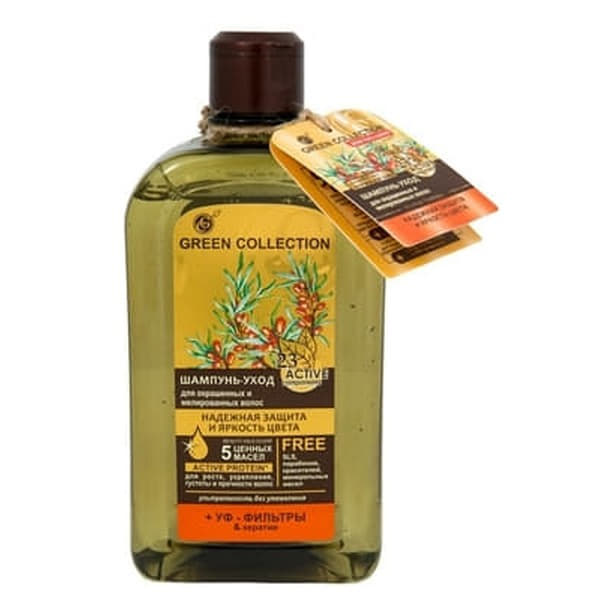 *Шампунь-догляд Green Collection Захист та яскравість кольору 500мл