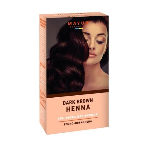 *Фарба Mayur д/волосся на основі хни темно-коричнева 25г
