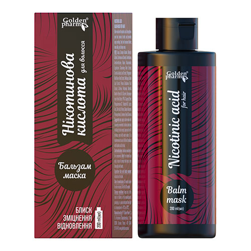 *Бальзам-маска для волосся Нікотинова к-та 200мл Голден-фарм