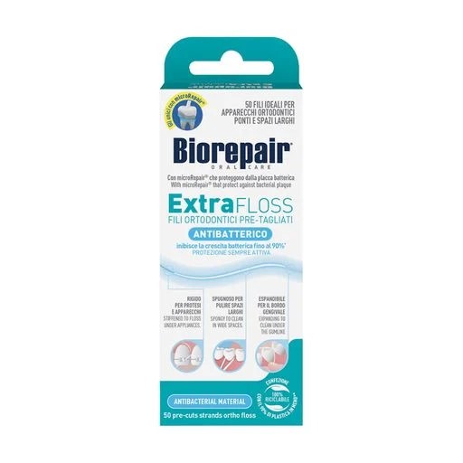 Зубна нитка-флос BIOREPAIR розширююча Екстра-суперфлос з гідроксиапатитом і цинком РСА 50шт