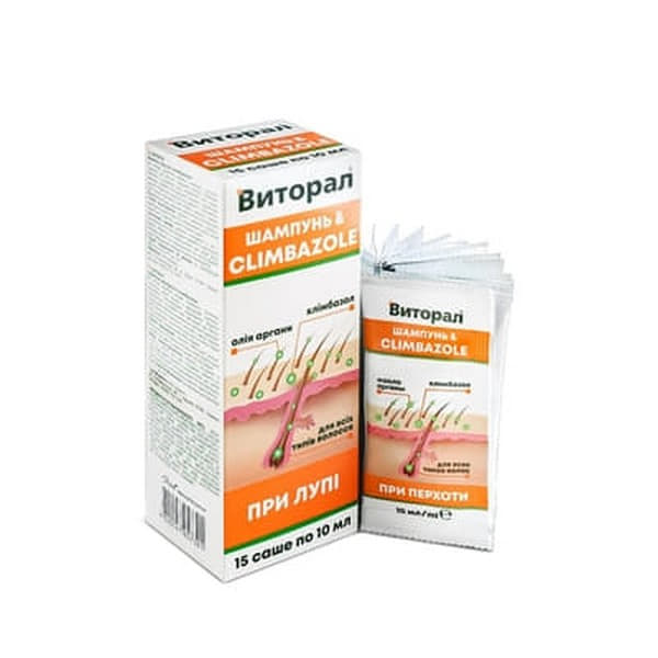 Шампунь при лупі Виторал 10мл*15шт с клімбазолом