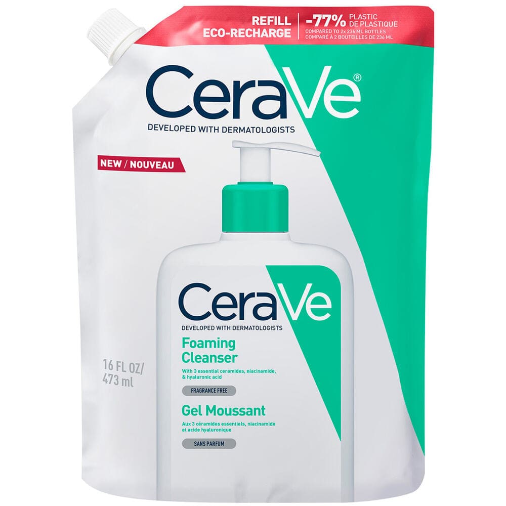 Гель для обличчя та тіла CeraVe інтенсивно очищуючий для нормальної та жирної шкіри 473мл змінний блок