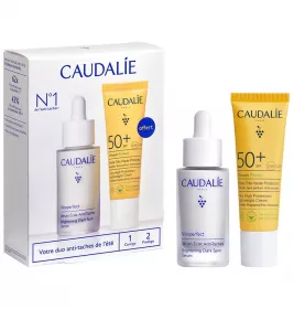 *Набір Caudalie 2733-6 Vinoperfect (Сир-ка д/кор.кольору обл.30мл; Сонцезах.легк.крем SPF50+ 20мл)