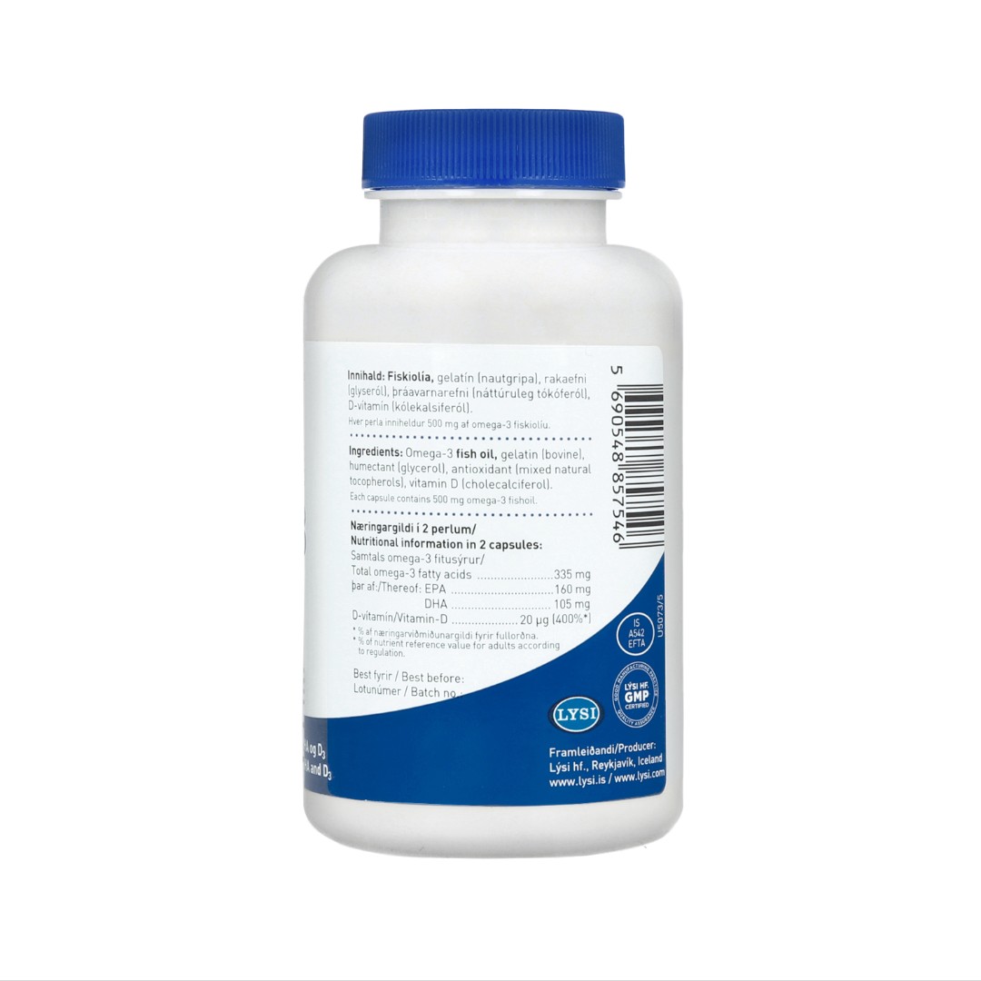 Омега-3 LYSI с витамином D капс. 500мг №120 банка