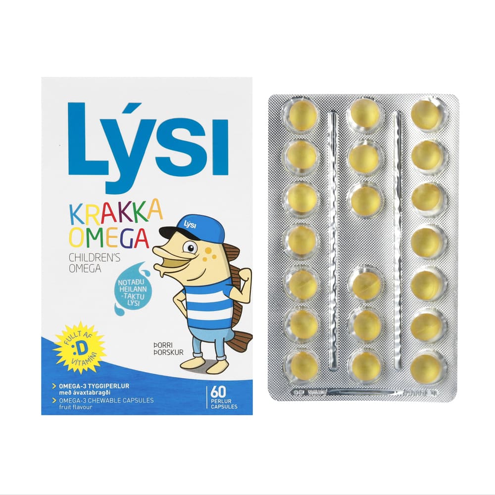 Омега-3 LYSI KIDS д/детей с витамином D с фруктовым вкусом жев. капс. №60 Омега-3 LYSI KIDS д/детей с витамином D с фруктовым вкусом жев. капс. №60