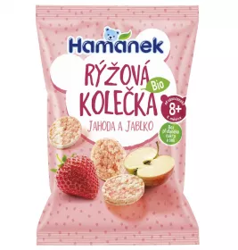 Хлебцы Hamanek рисовые орг. с клубникой и яблоком 35г