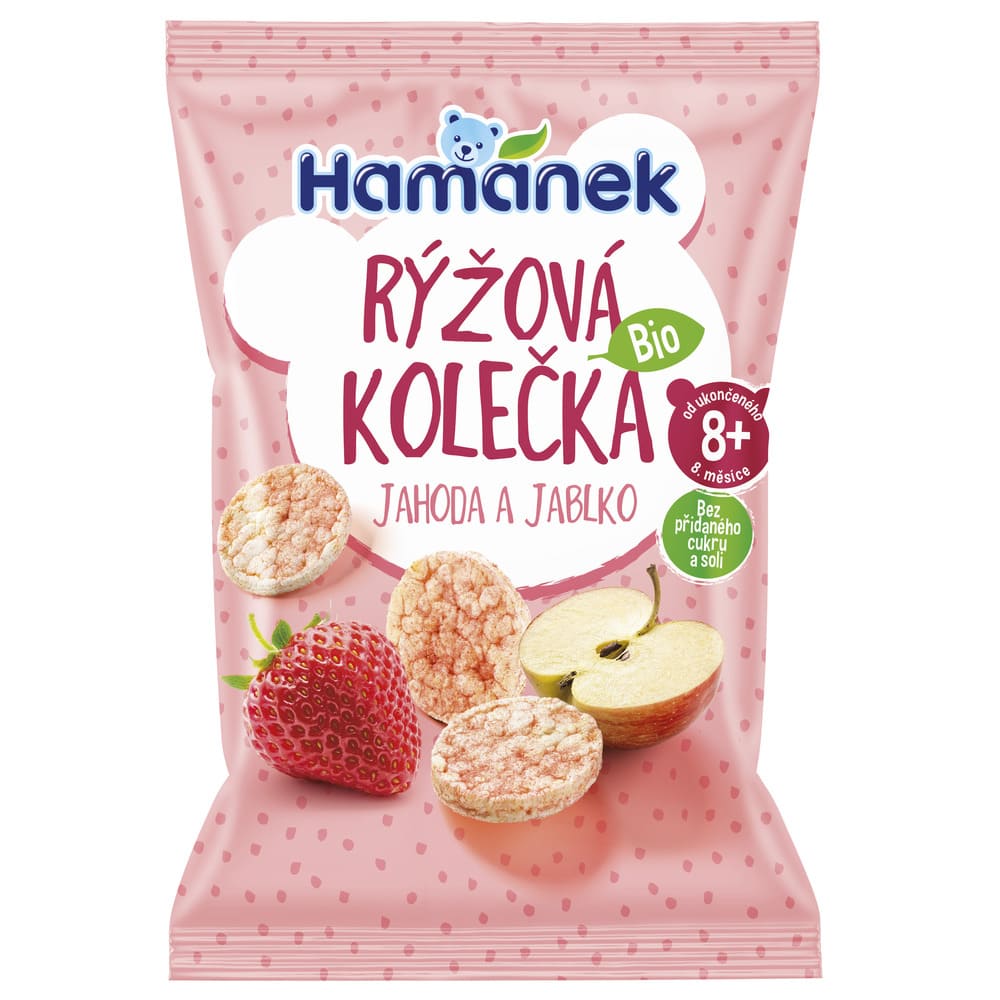 Хлебцы Hamanek рисовые орг. с клубникой и яблоком 35г Хлебцы Hamanek рисовые орг. с клубникой и яблоком 35г