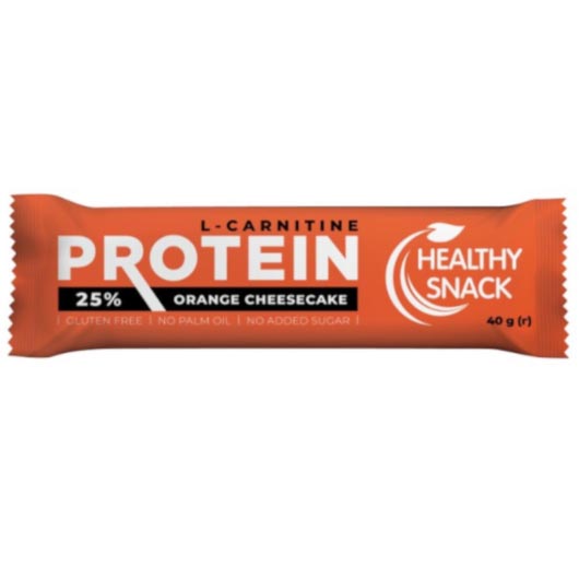 Батончик протеїновий 25% Healthy Snack із карнітином, апелс. чізк. глаз. 43г