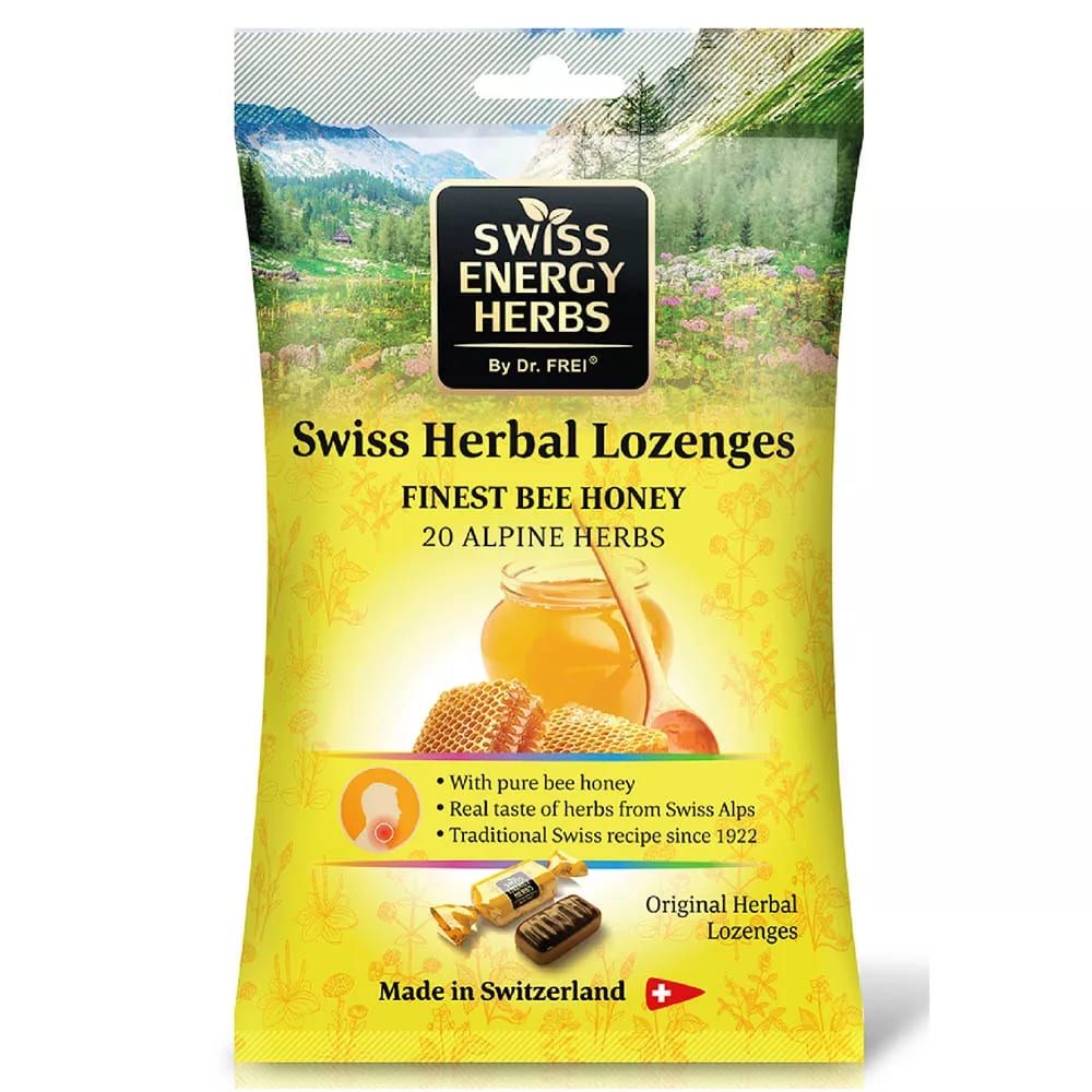 Льодяники Swiss Energy 20 Альпійських трав+Мед 55г №1 (уп.12 шт)