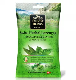 Льодяники Swiss Energy 20 Альпійських трав+Евкаліпт та Ментол 55г №1 (уп.12 шт)