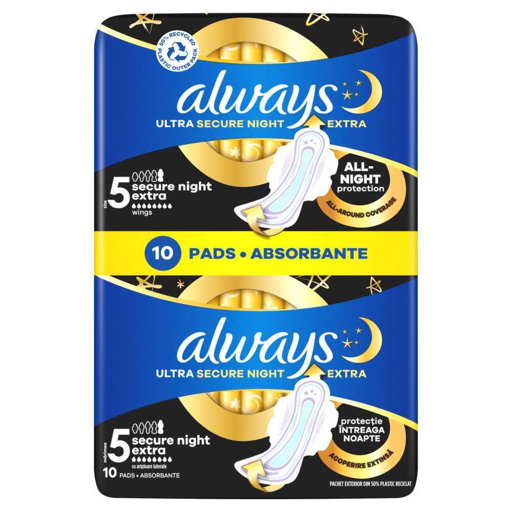 Прокладки Always Ultra Secure Night Extra Duo №10 Прокладки Always Ultra Secure Night Extra Duo №10