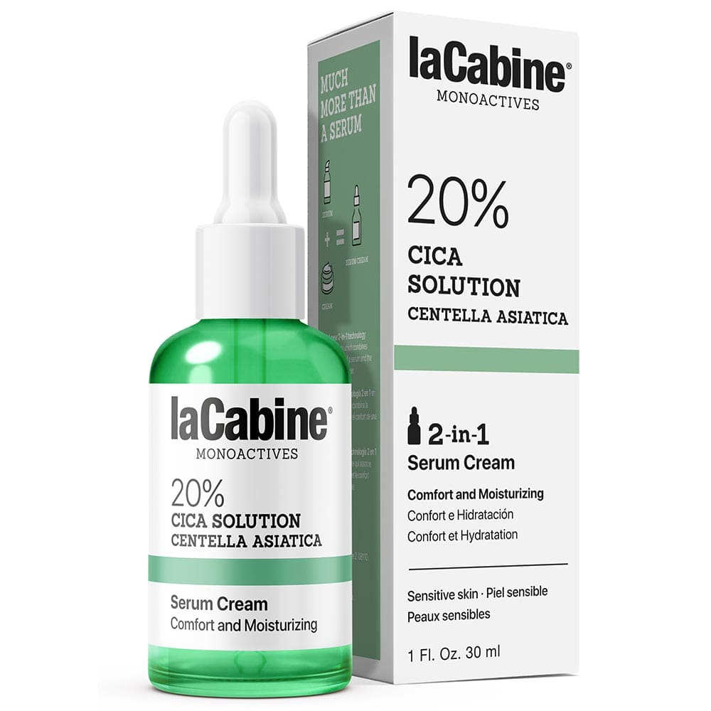 *Крем-сироватка LaCabine 20% Cica 2 in 1 від почервоніння д/чутл. шкіри, 20% центели азіатської 30мл
