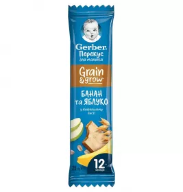 Батончик Gerber фруктово-злаковий у вафельному листі банан, ябл 12+ міс 25г