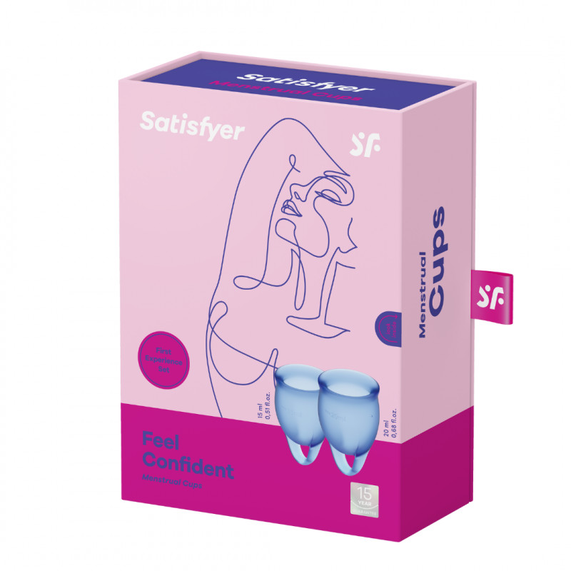 Набор менструальных чаш SATISFYER FEEL CONFIDENT голубые 2 шт.