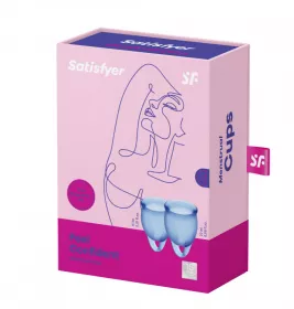 Набор менструальных чаш SATISFYER FEEL CONFIDENT голубые 2 шт.