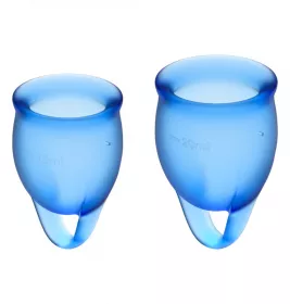 Набір менструальних чаш SATISFYER FEEL CONFIDENT блакитні 2 шт.