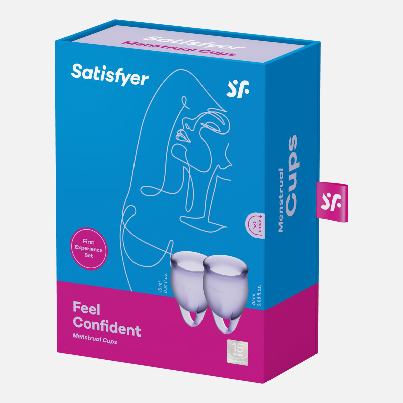 Набор менструальных чаш SATISFYER FEEL CONFIDENT фиолетовые 2 шт.