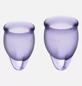 Набір менструальних чаш SATISFYER FEEL CONFIDENT фіолетові 2 шт.