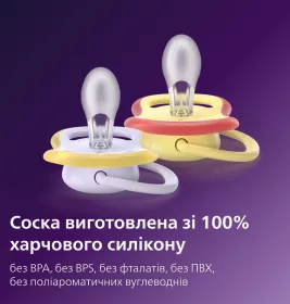 Пустушка Avent 087/04 Ultra Air дівчинка 0-6 міс 2шт