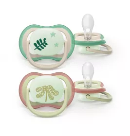 Пустышка Avent 376/31 Ultra Air ночная нейтр дизайн 6-18 мес 2шт