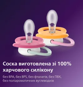 Пустушка Avent 080/27 Ultra Air дівчинка 6-18 міс 2шт