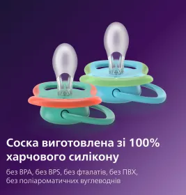 Пустушка Avent 087/11 Ultra Air хлопчик 6-18 міс 2шт