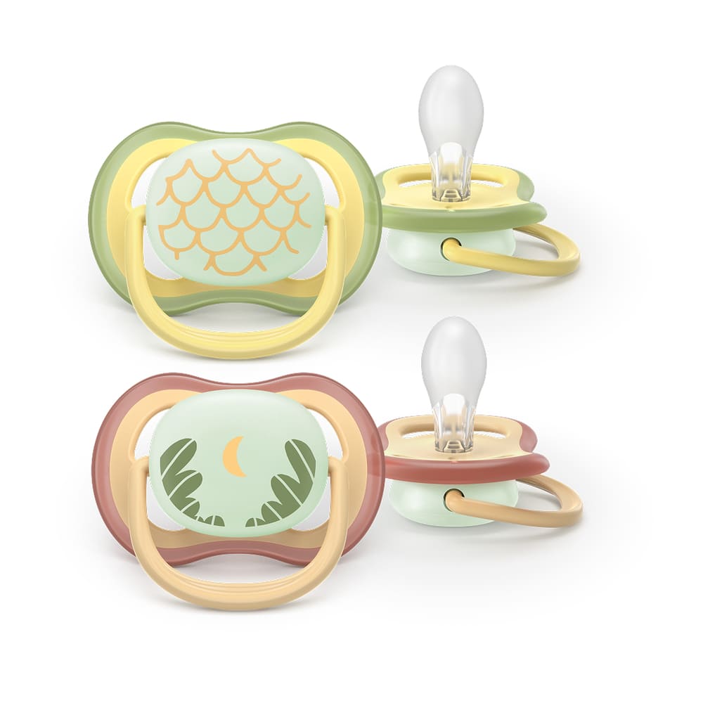 Пустышка Avent 376/27 Ultra Air ночная нейтр дизайн 0-6 мес 2шт