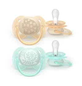 Пустышка Avent 091/41 Ultra Soft нейтр дизайн 0-6 мес 2шт