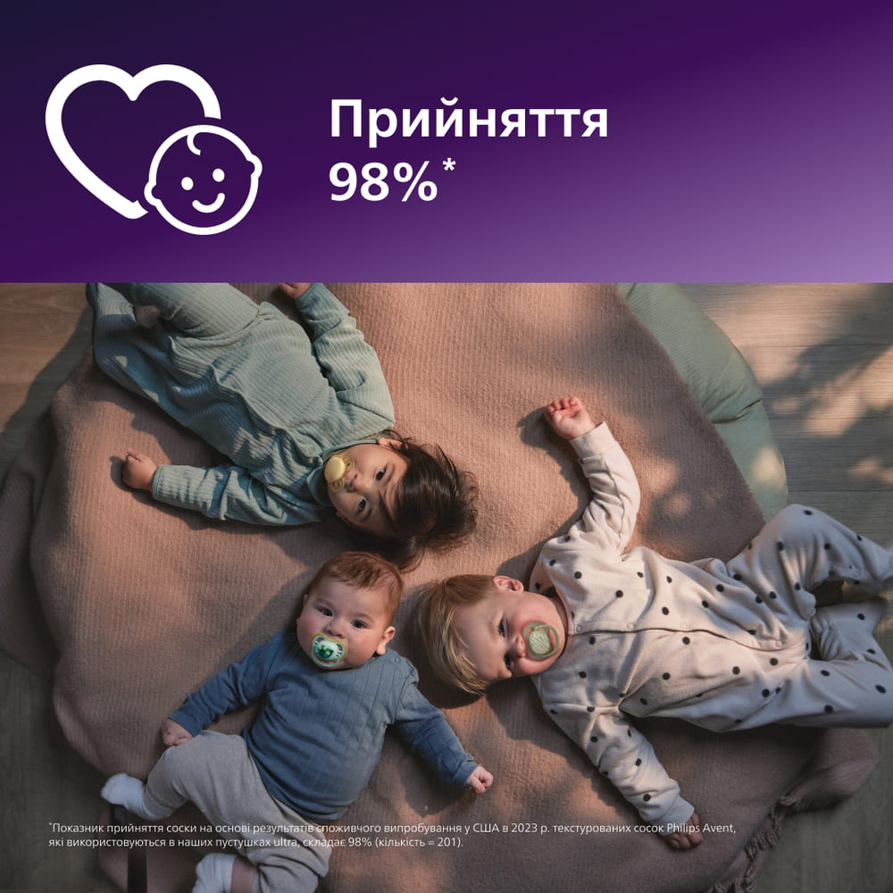 Пустышка Avent 091/46 Ultra Soft нейтр дизайн 6-18 мес 2шт