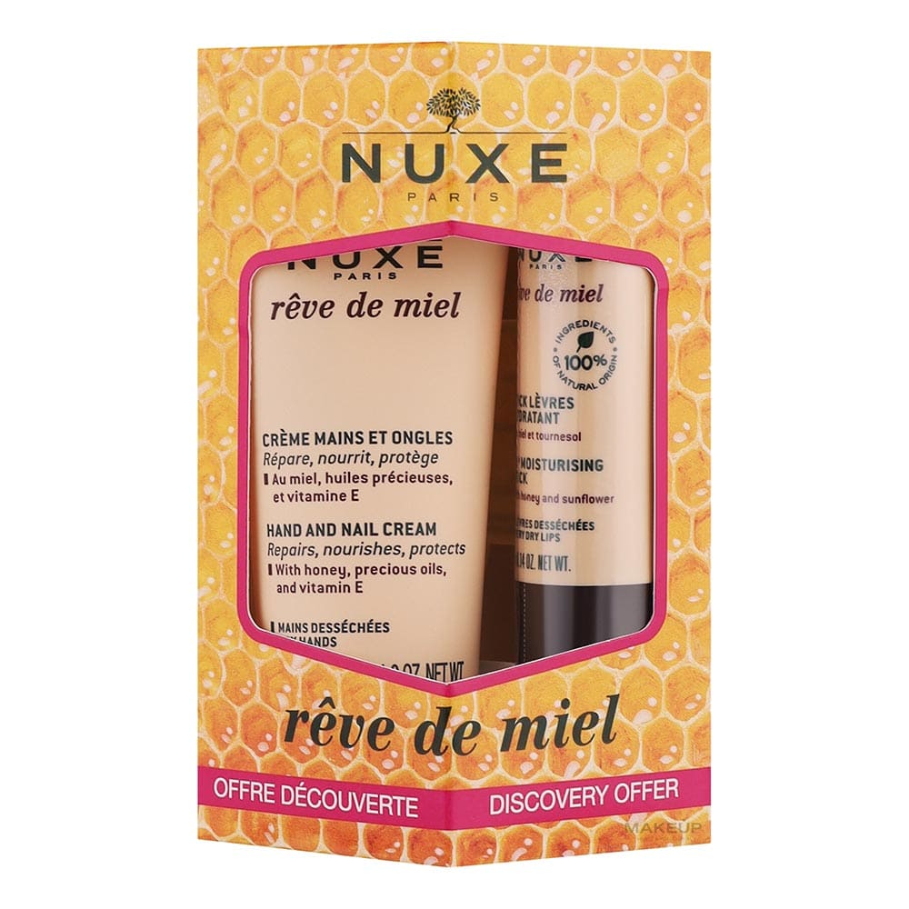 *Набір NUXE Медова мрія Стік для губ 4г + Крем для рук 30мл