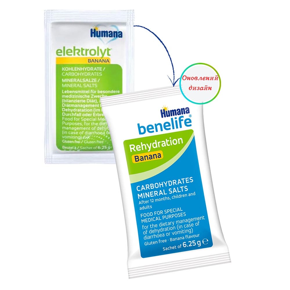 Суміш Humana Benelife Регідрейшн Elektrolyt банан 6,25г