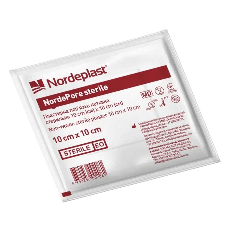 Пластирна пов’язка NORDEPLAST неткана стерильна 10x10см №1