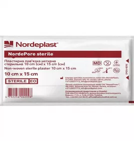 Пластырная повязка NORDEPLAST нетканая стерильная 10х15см №1
