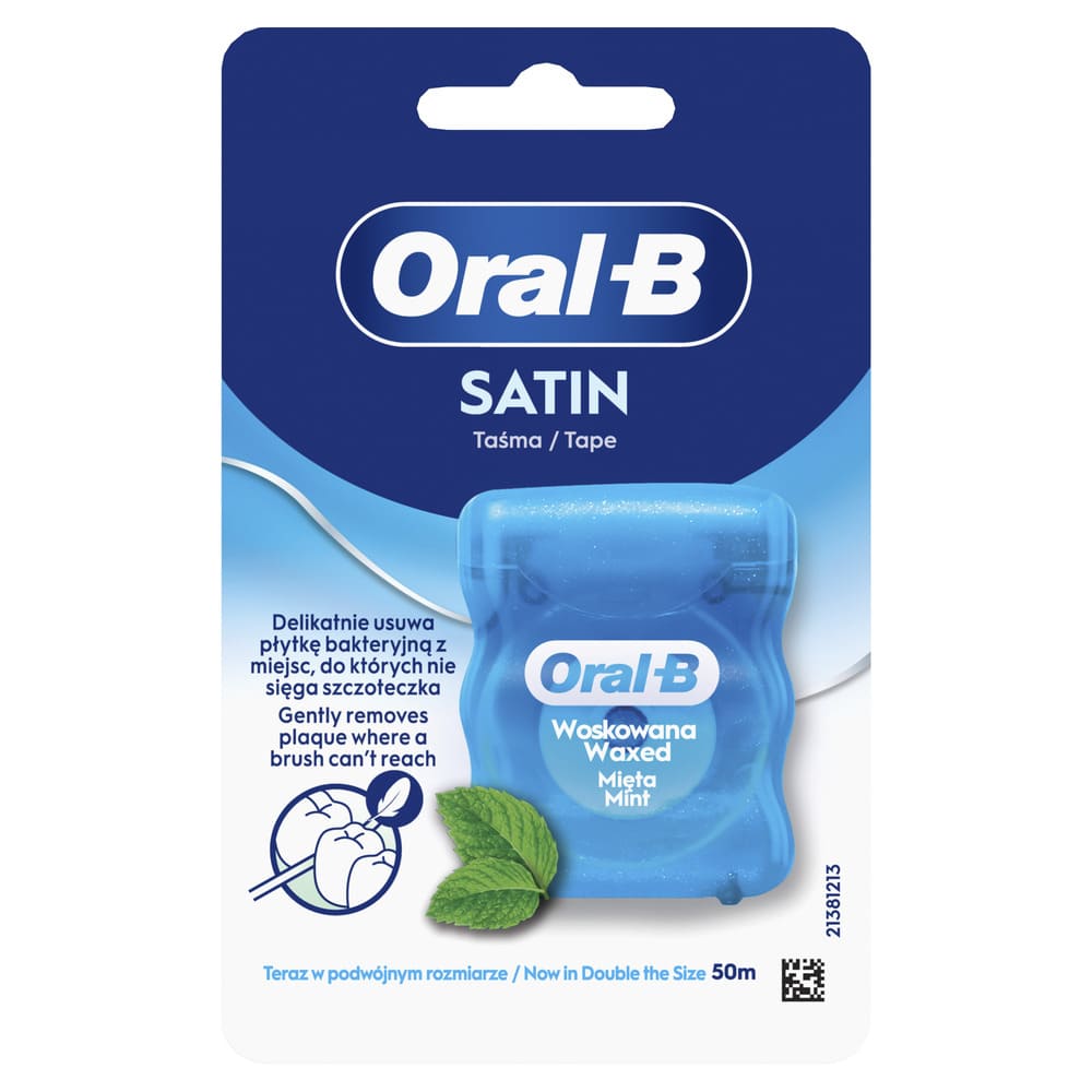 Зубная нить ORAL-B Satin Floss Мята Вощена 50м