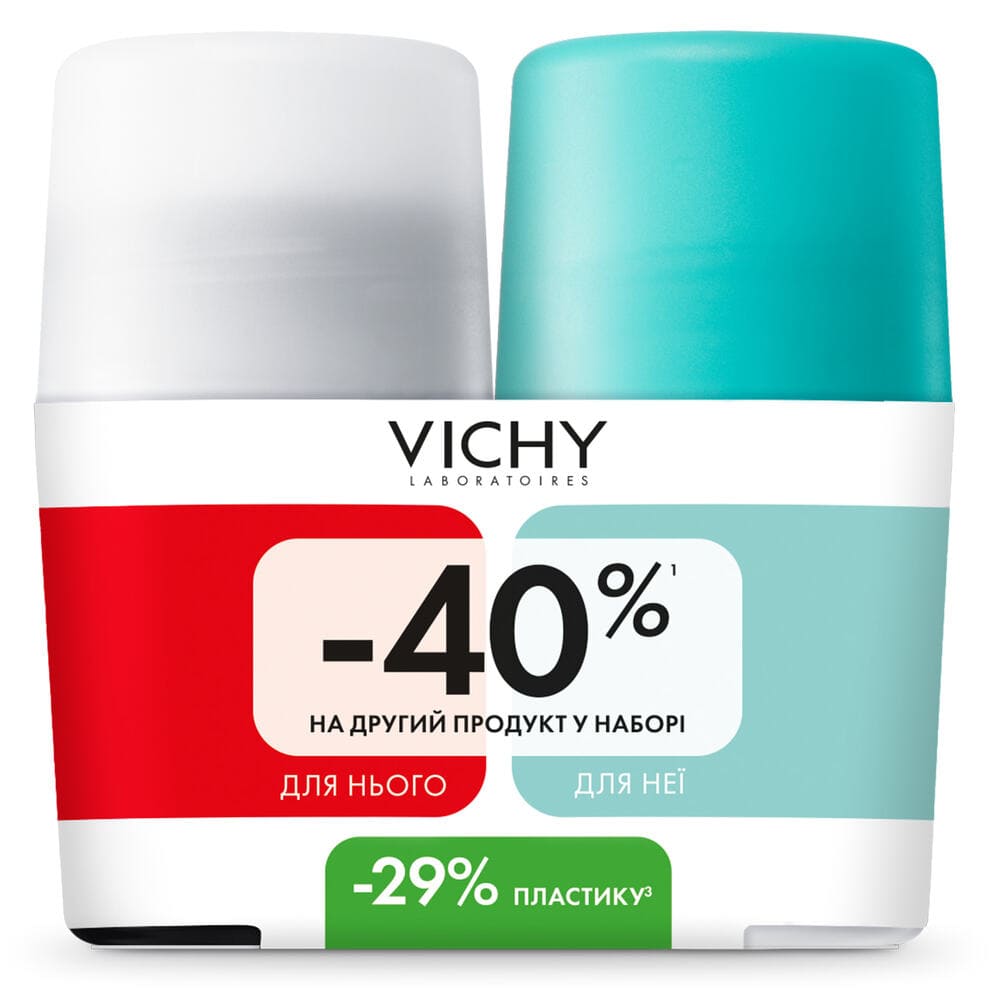 *Промонабор Vichy Шариковый дезодарант муж 72 час+дез жен 48 час 2026