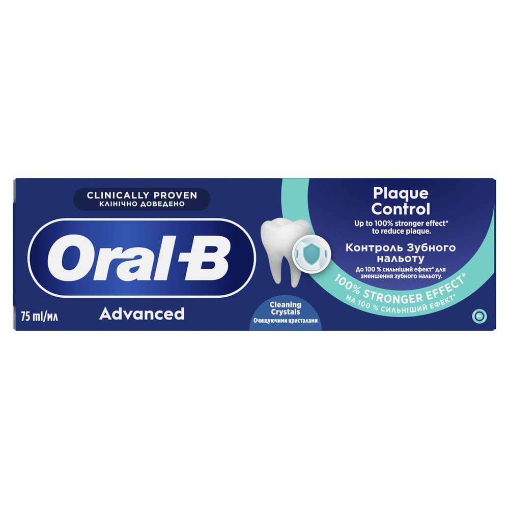 Зубна паста ORAL-B Advanced Проти зубного нальоту з очищувальними кристалами 75 мл