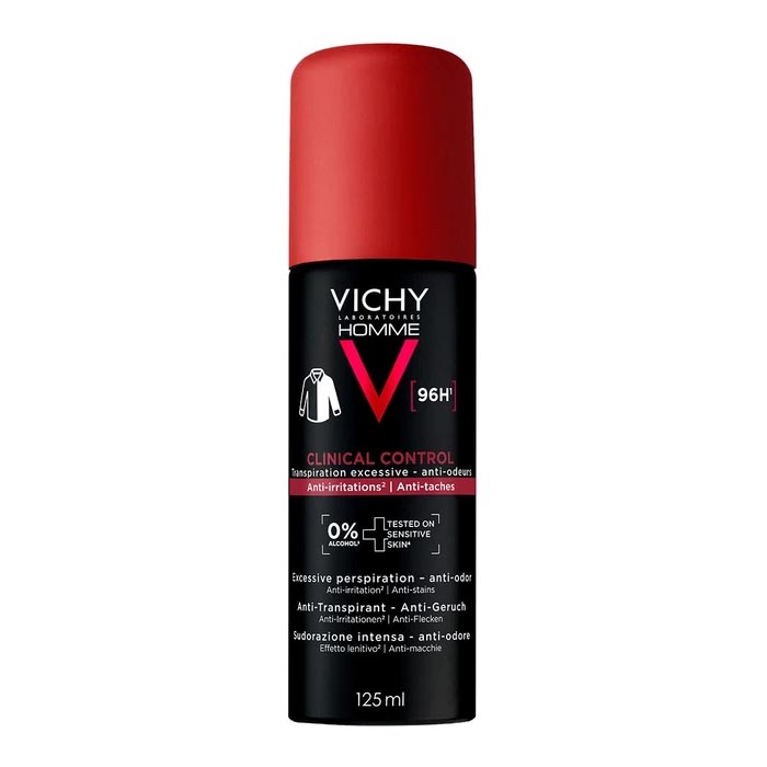 Дезодорант-антиперспирант спрей Vichy Ом 96 час Клиникал Контрол против сильного пота, пятен 125мл