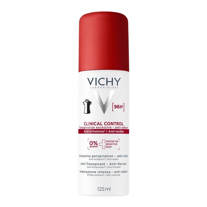 Дезодорант-антиперспирант спрей Vichy 96 час Клиникал Контрол против сильного пота,зап.и пятен 125мл