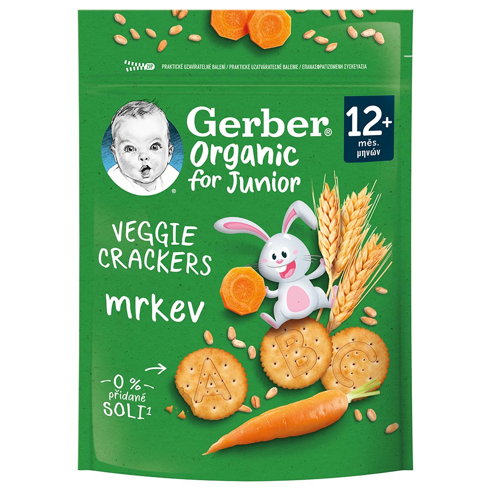 Крекеры Gerber Органик пшеничные с морковкой 100г
